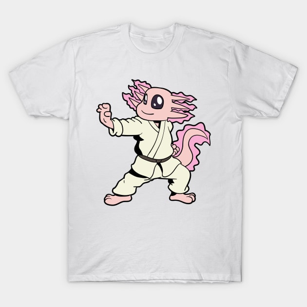 Comic Axolotl does karate T-Shirt by Modern Medieval Design